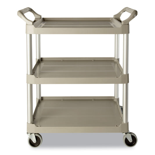 RCP342488OWH Three-Shelf Service Cart, Plastic, 3 Shelves, 200 lb Capacity, 18.63" x 33.63" x 37.75", Off-White