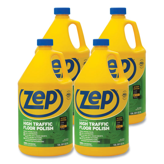 ZPEZUHTFF128CT High Traffic Floor Polish, 1 Gal, 4/carton