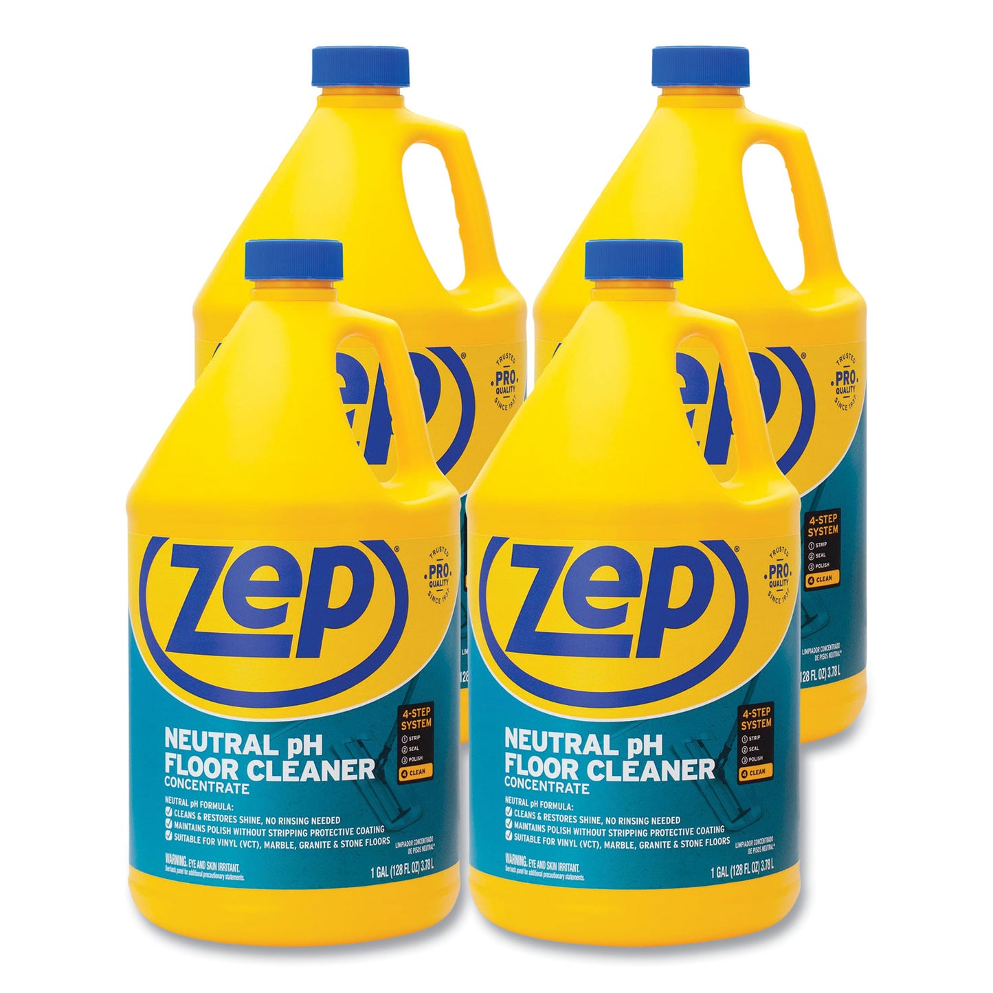 ZPEZUNEUT128CT Neutral Floor Cleaner, Fresh Scent, 1 Gal, 4/carton