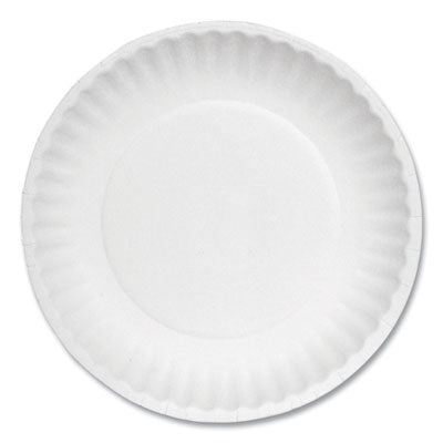 AJMPP6GREWH White Paper Plates, 6" Dia, 100/pack, 10 Packs/carton
