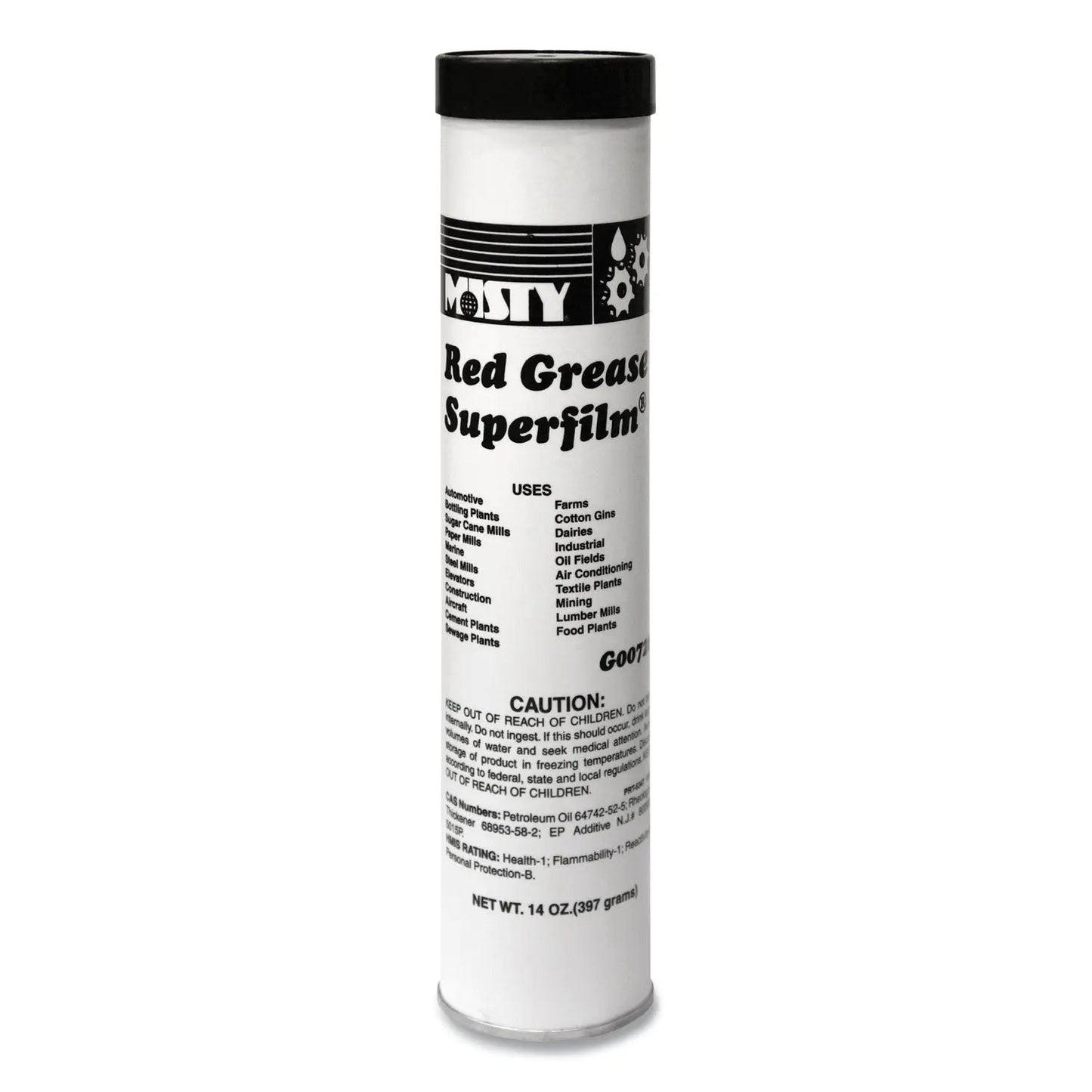 NLGI #2 Red Grease, 14 oz Tube, 48/Carton Misty