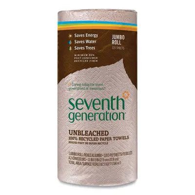 SEV13720RL Natural Unbleached 100% Recycled Paper Kitchen Towel Rolls, 2-Ply, 11 x 9, 120 Sheets/Roll SEVENTH GENERATION