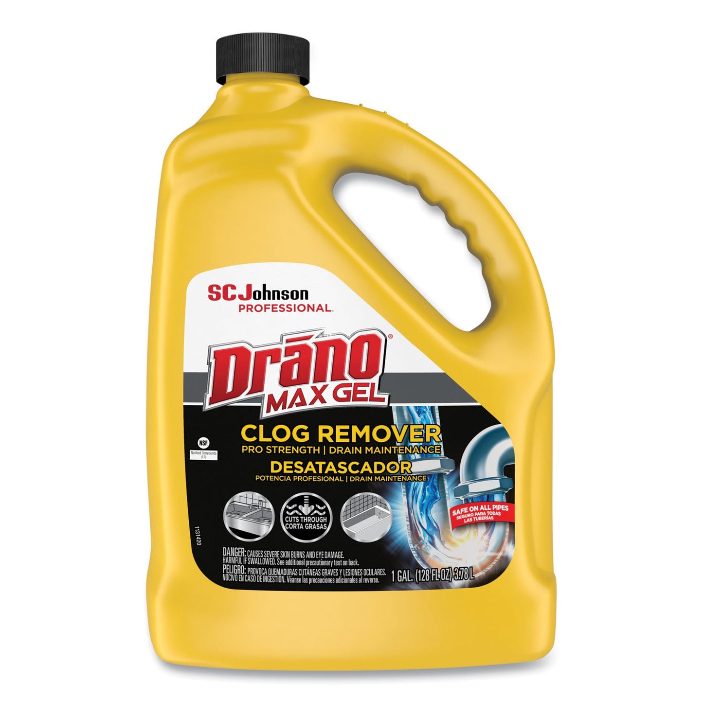 SJN696642EA Max Gel Clog Remover, Bleach Scent, 128 Oz Bottle Drano