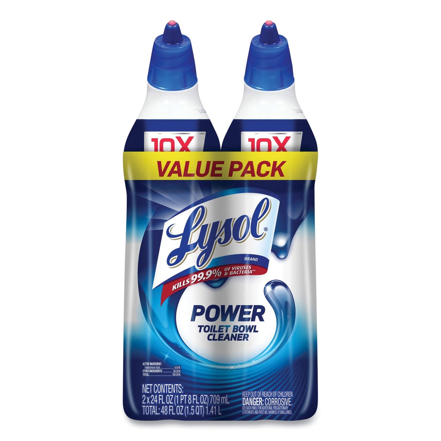 RAC98016PK Disinfectant Toilet Bowl Cleaner, Atlantic Fresh, 24 oz Bottle, 2/Pack LYSOL Brand