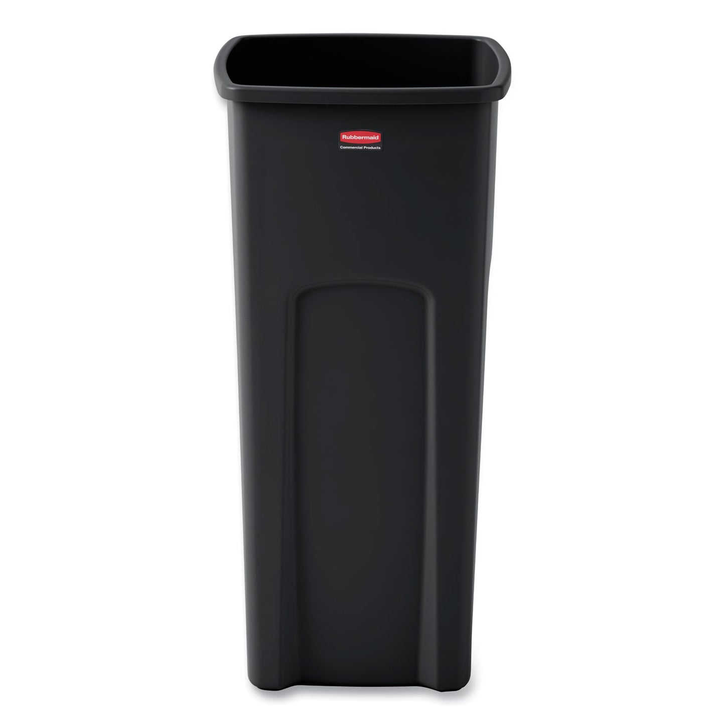 RCP356988BK Untouchable Square Waste Receptacle, 23 gal, Plastic, Black