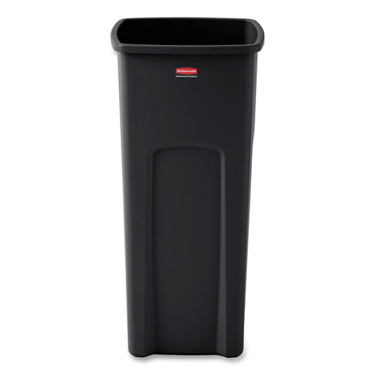 RCP356988BK Untouchable Square Waste Receptacle, 23 gal, Plastic, Black