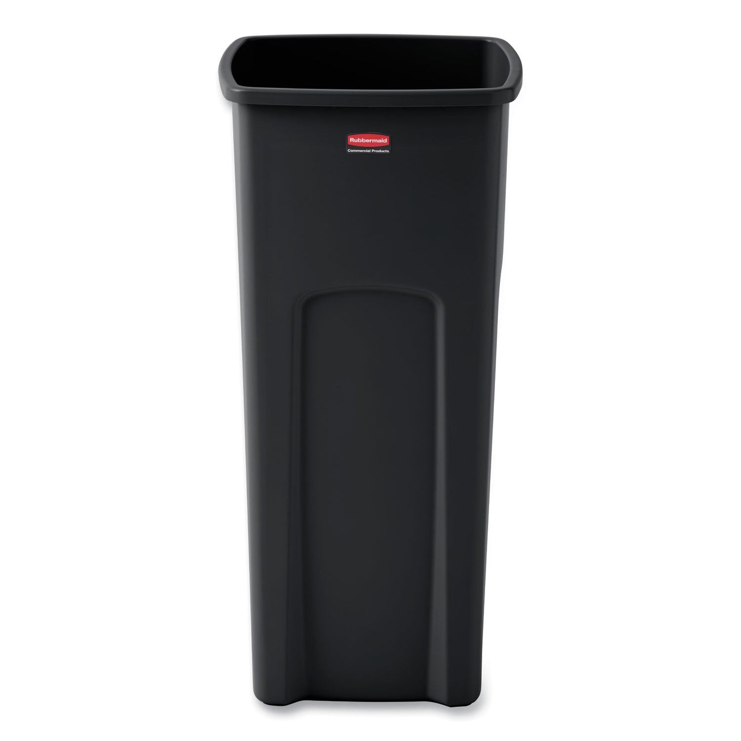 RCP356988BK Untouchable Square Waste Receptacle, 23 gal, Plastic, Black RUBBERMAID COMMERCIAL PROD.