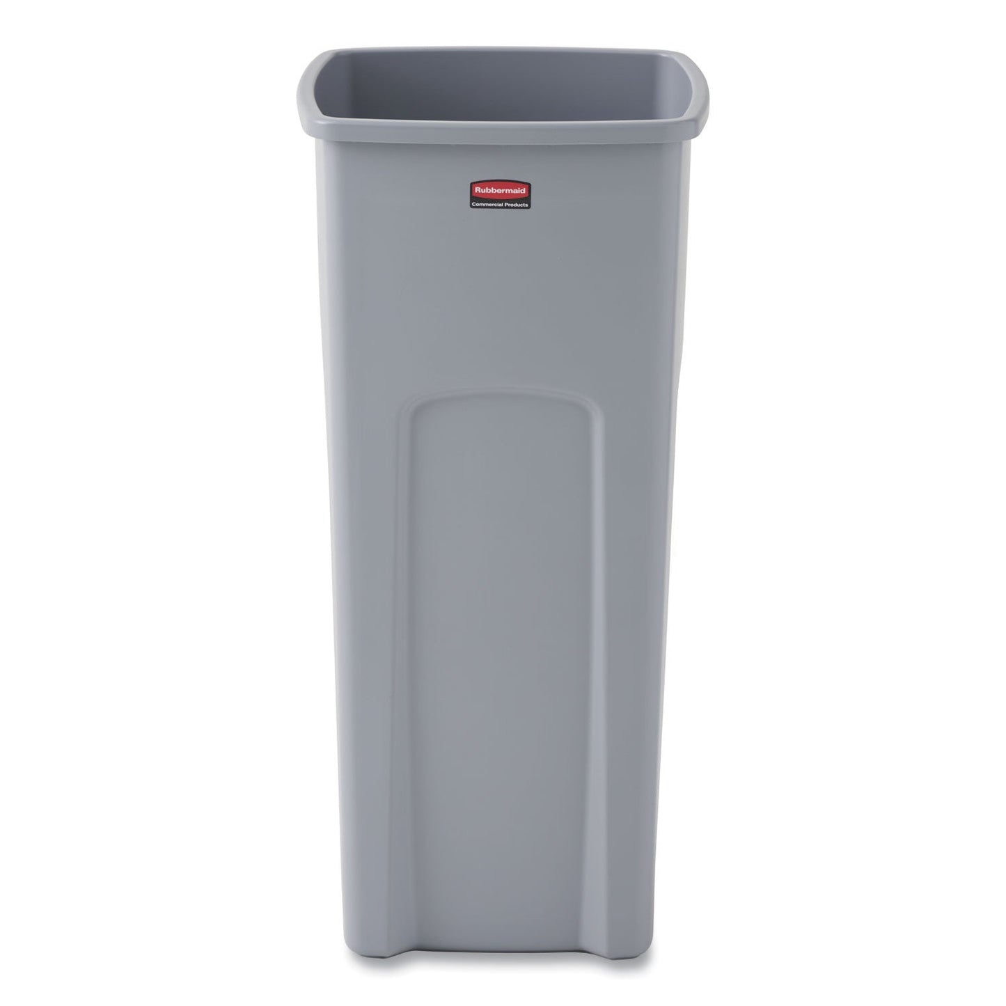 RCP356988GY Untouchable Square Waste Receptacle, 23 gal, Plastic, Gray RUBBERMAID COMMERCIAL PROD.