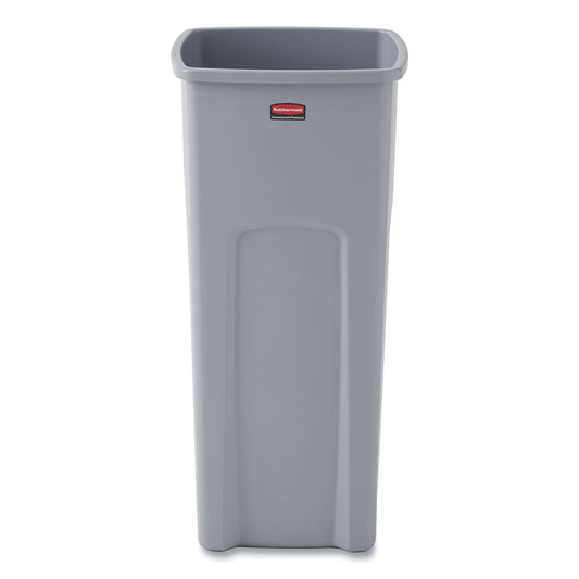 RCP356988GY Untouchable Square Waste Receptacle, 23 gal, Plastic, Gray