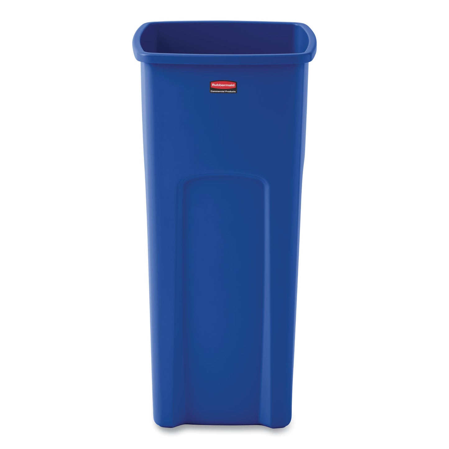 RCP356973BE Untouchable Square Waste Receptacle, 23 gal, Plastic, Blue