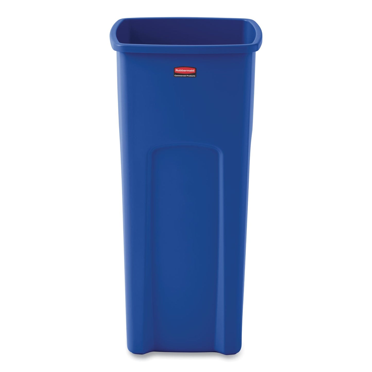 RCP356973BE Untouchable Square Waste Receptacle, 23 gal, Plastic, Blue RUBBERMAID COMMERCIAL PROD.