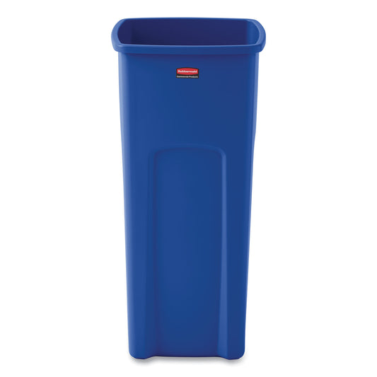 RCP356973BE Untouchable Square Waste Receptacle, 23 gal, Plastic, Blue