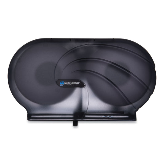 SJMR4090TBK Twin 9" JBT Toilet Tissue Dispenser, Oceans, 19 x 5.25 x 12, Transparent Black Pearl