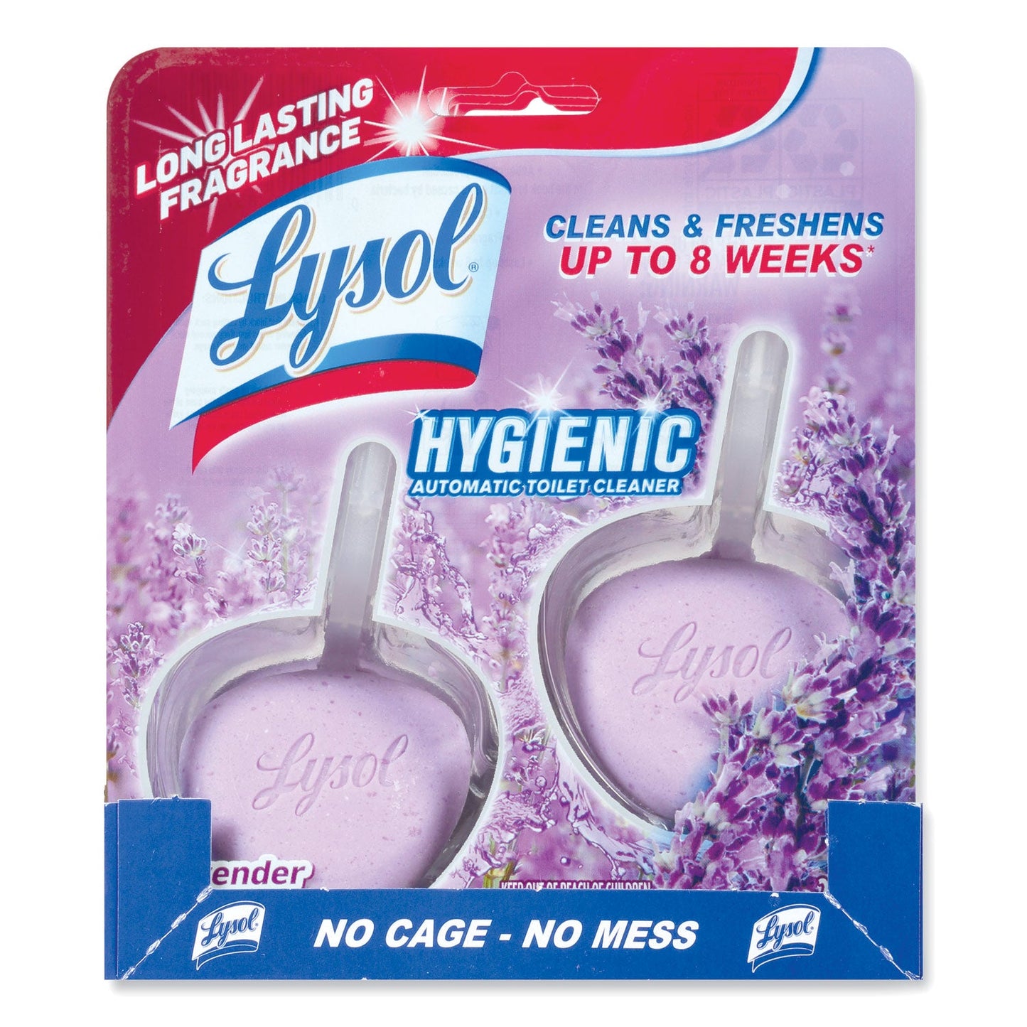 RAC83722 Hygienic Automatic Toilet Bowl Cleaner, Cotton Lilac, 2/pack LYSOL Brand