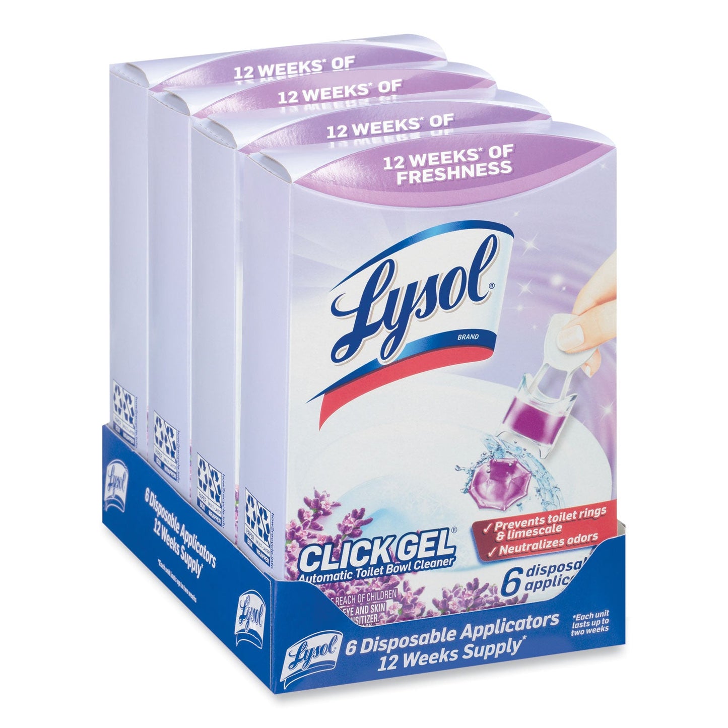 RAC89060CT Click Gel Automatic Toilet Bowl Cleaner, Lavender Fields, 6/box, 4 Boxes/carton LYSOL Brand