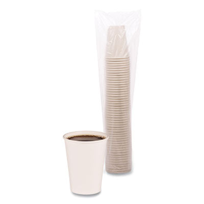 BWKWHT12HCUP Paper Hot Cups, 12 oz, White, 50/Sleeve, 20 Sleeves/Carton
