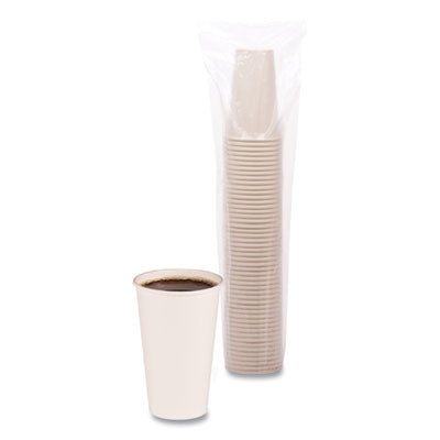 BWKWHT16HCUP Paper Hot Cups, 16 oz, White, 50/Sleeve, 20 Sleeves/Carton BOARDWALK