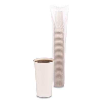 BWKWHT20HCUP Paper Hot Cups, 20 oz, White, 50/Sleeve, 12 Sleeves/Carton BOARDWALK