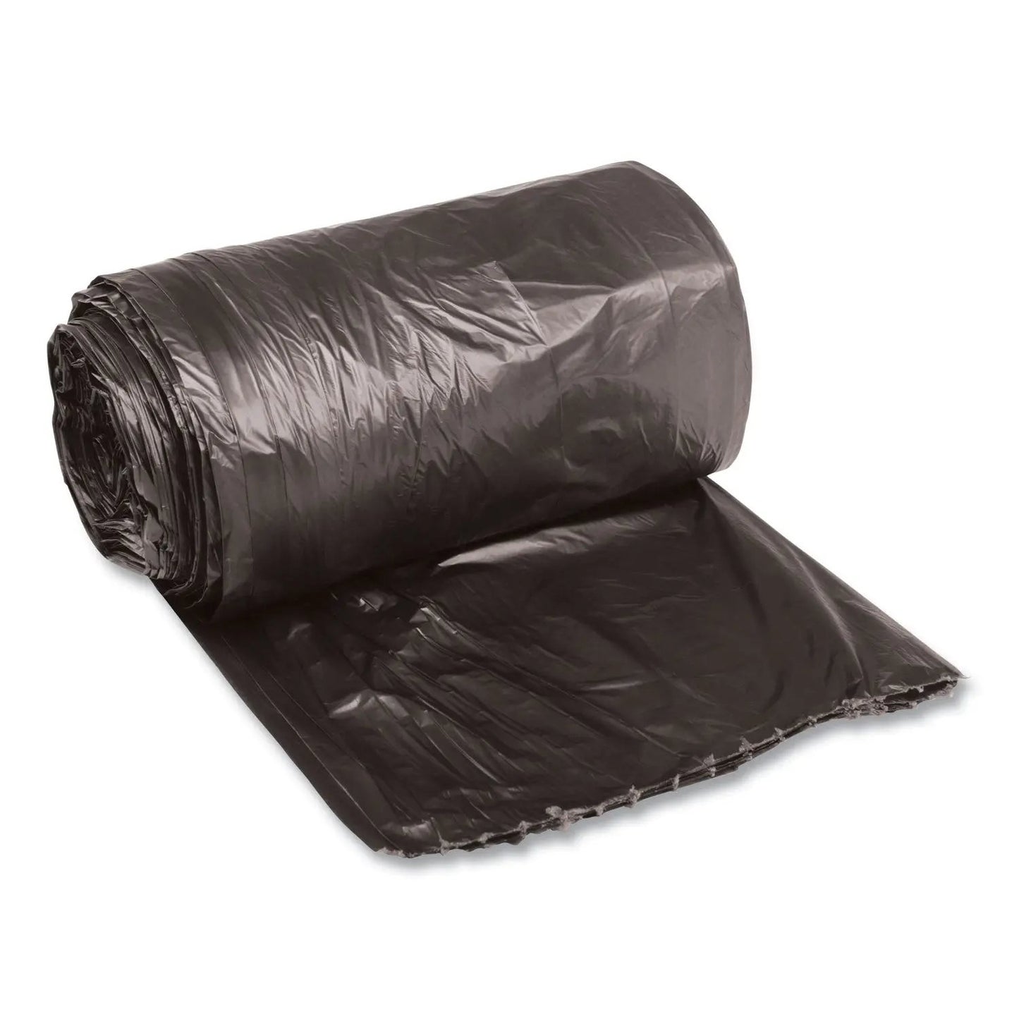 BWK2432L Low-Density Waste Can Liners, 16 gal, 0.35 mil, 24" x 32", Black, Perforated Roll, 50 Bags/Roll, 10 Rolls/Carton Boardwalk