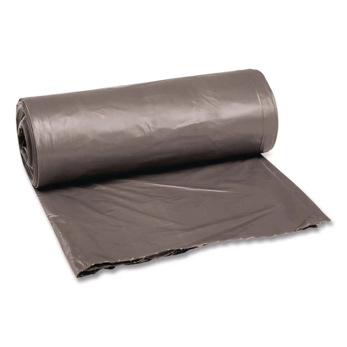 BWK3036SH Low-Density Waste Can Liners, 30 gal, 0.95 mil, 30" x 36", Gray, Perforated Roll, 25 Bags/Roll, 4 Rolls/Carton Boardwalk