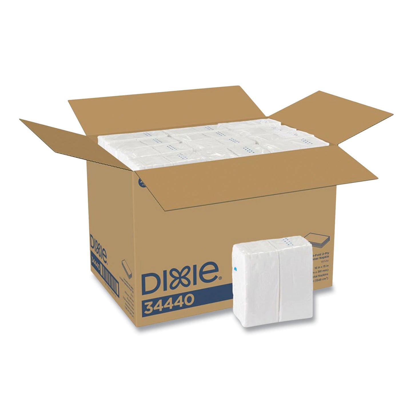 GPC34440 1/8-Fold Dinner Napkin, 2-Ply, 16 X 15, White, 3,024/carton Dixie