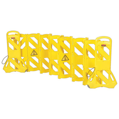 RCP9S1100YEL Portable Mobile Safety Barrier, Plastic, 13 ft x 40", Yellow