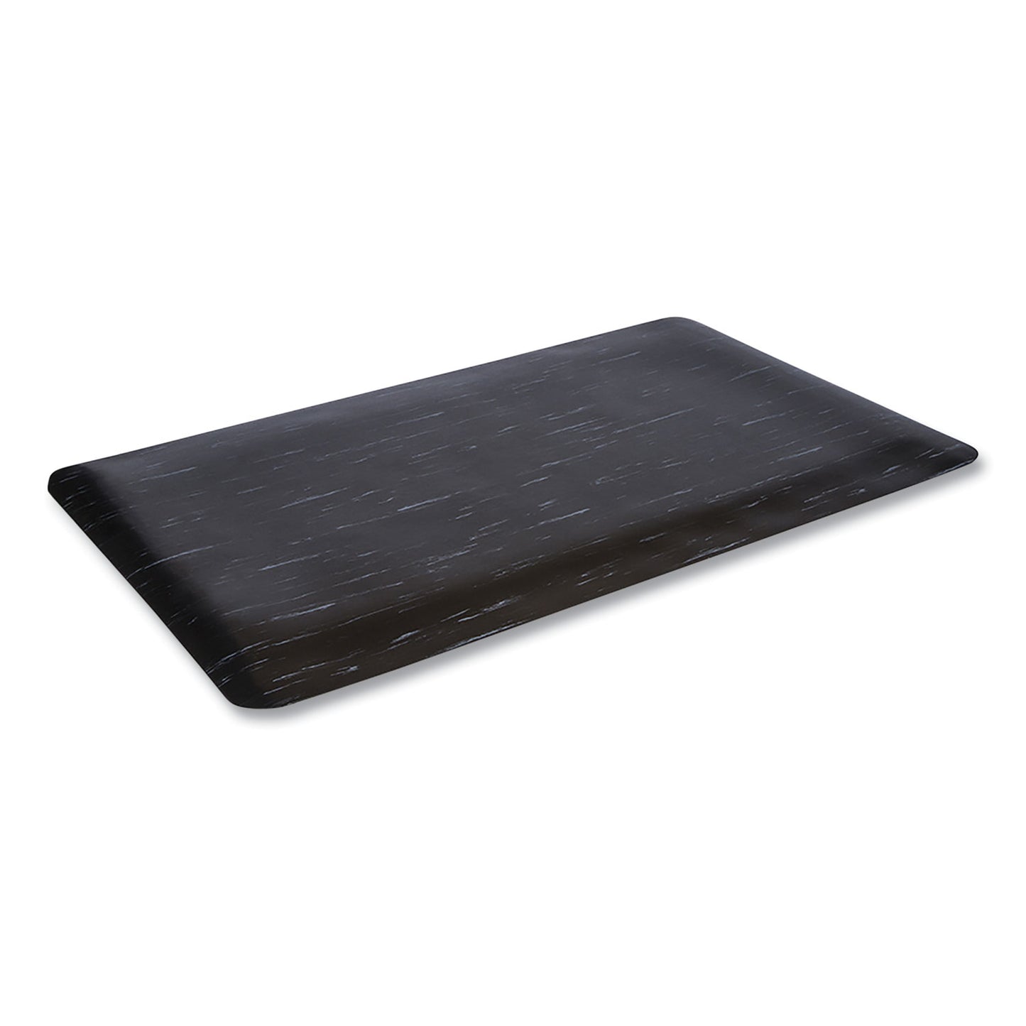CWNCU3672BK Cushion-Step Marbleized Rubber Mat, Rectangular, Black Smooth Surface, 36" x 72"