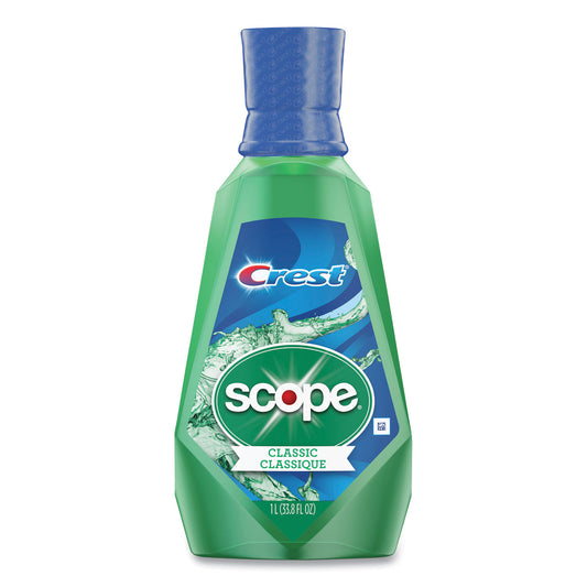 PGC95662 + Scope Mouth Rinse, Classic Mint Flavor, 1 L Bottle, 6/Carton