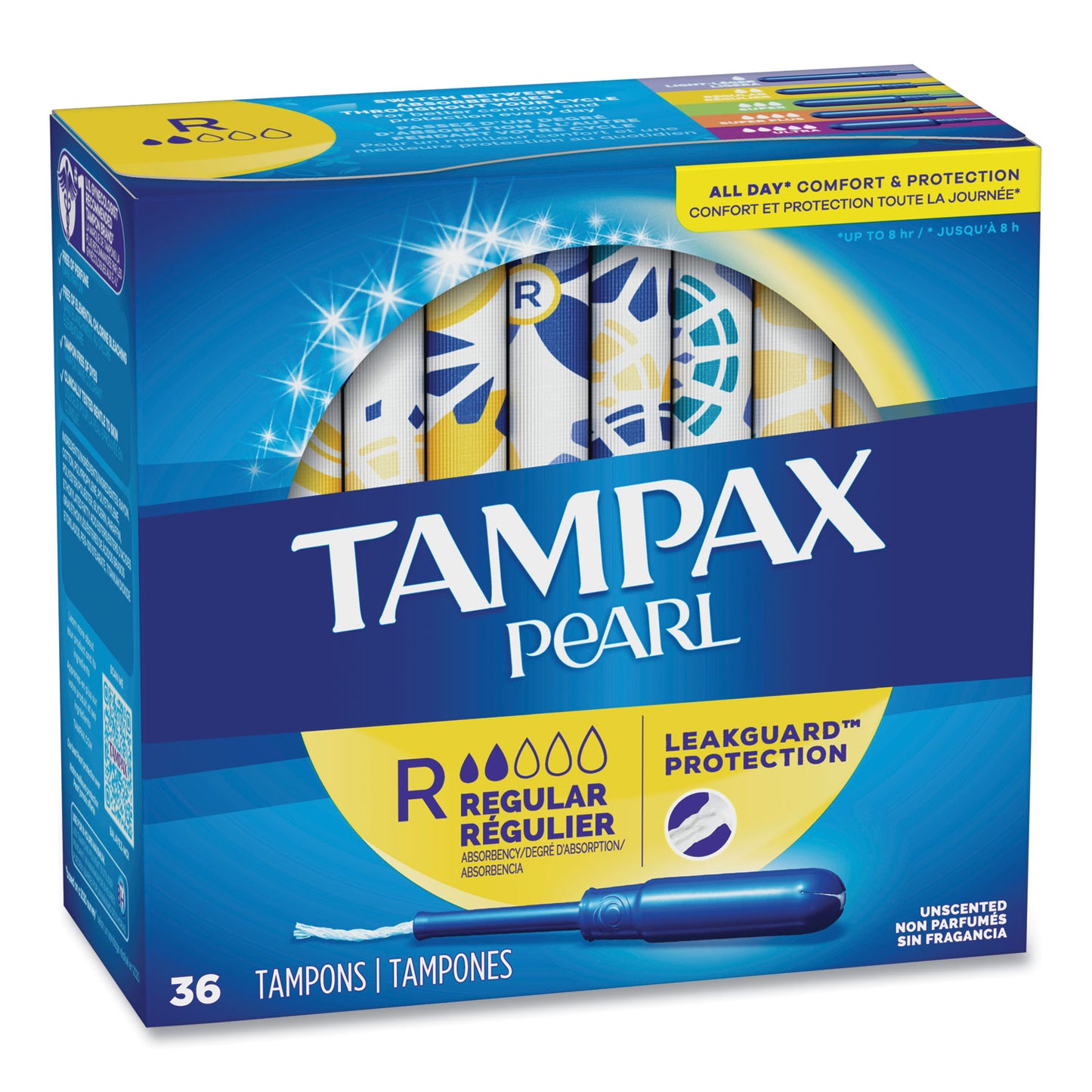 PGC71127BX Pearl Tampons, Regular, 36/box
