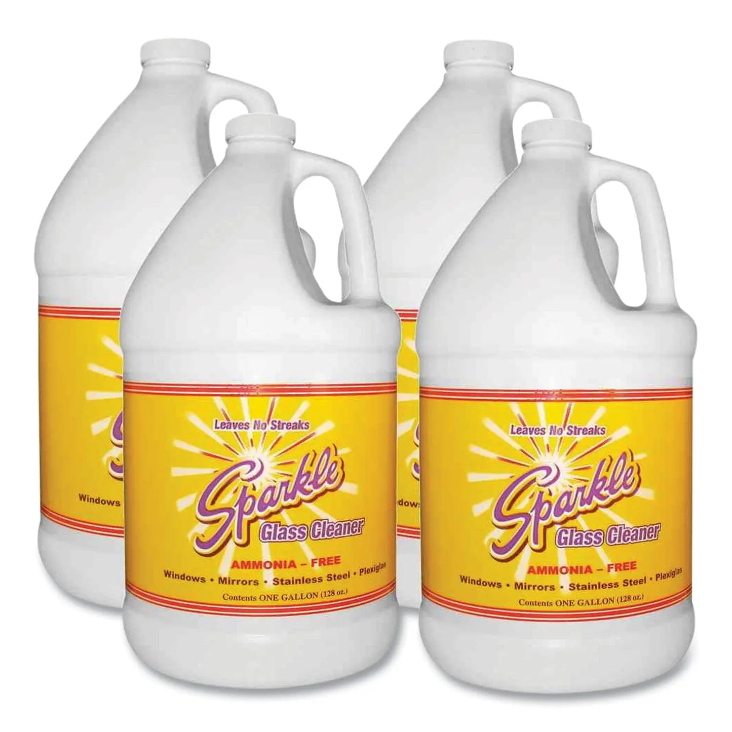 FUN20500CT Glass Cleaner, 1 Gal Bottle Refill, 4/carton Sparkle