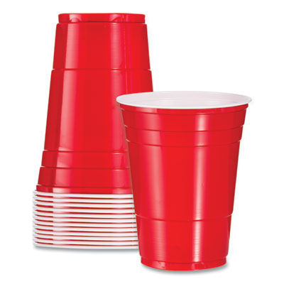 DCCP16RPK SOLO Party Plastic Cold Drink Cups, 16 oz, Red, 50/Pack