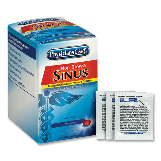ACM90087 Sinus Decongestant Congestion Medication, One Tablet/Pack, 50 Packs/Box