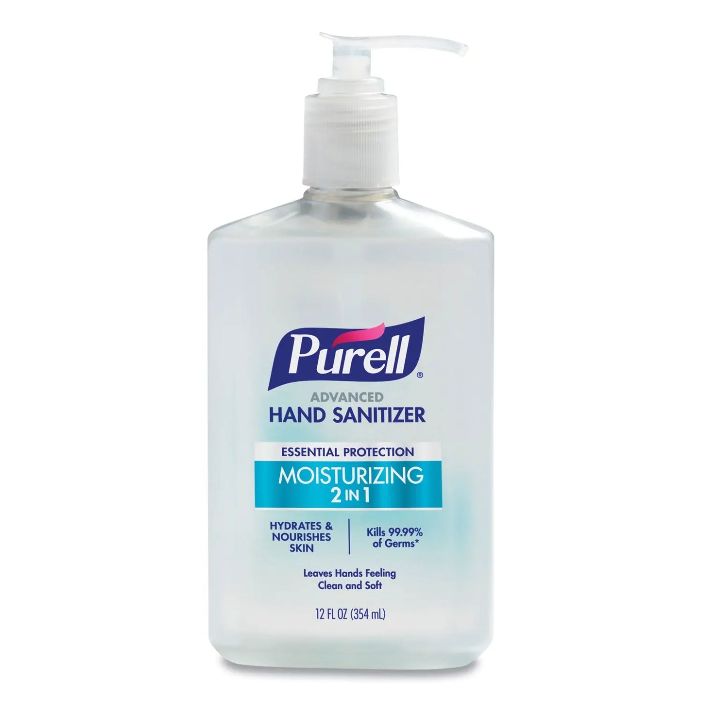 GOJ369812 2 in 1 Moisturizing Advanced Hand Sanitizer Gel, 12 oz Pump Bottle, Clean Scent PURELL