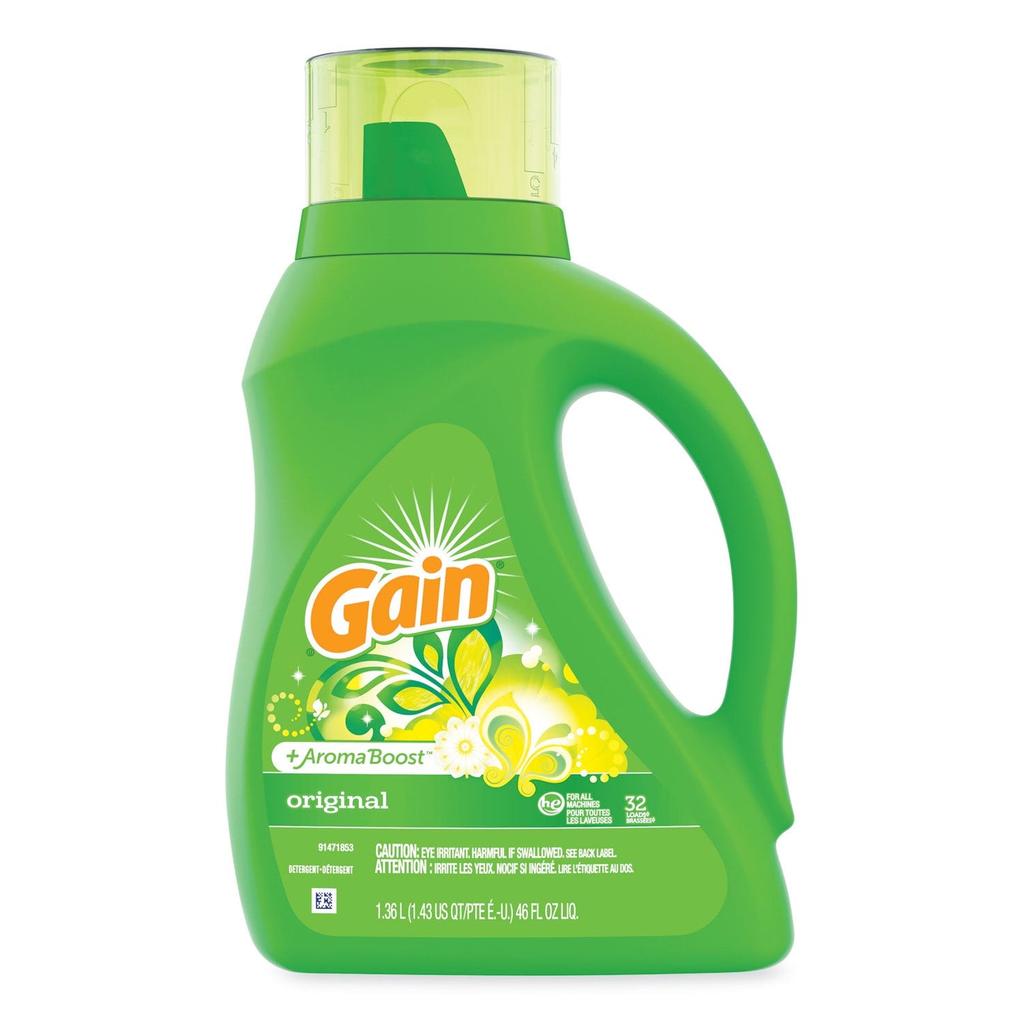 PGC55861 Liquid Laundry Detergent, Gain Original Scent, 46 Oz Bottle, 6/carton Gain