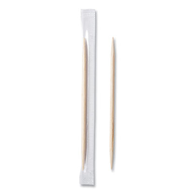 RPPRM115 Cello-Wrapped Round Wood Toothpicks, Mint, 2.5", Natural, 1,000/Box, 15 Boxes/Carton AMERCAREROYAL