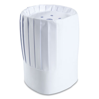 RPPRCH10 Pleated Chef's Hats, Paper, Adjustable, 10" Tall, One Size, White, 24/Carton