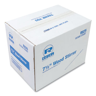 RPPR825CT Wood Stir Sticks, 7.5" Long, 500/Box, 10 Boxes/Carton AMERCAREROYAL