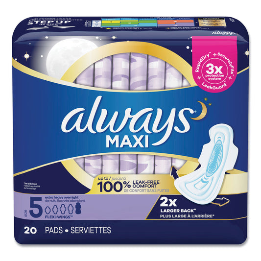 PGC17902PK Maxi Pads, Extra Heavy Overnight, 20/pack