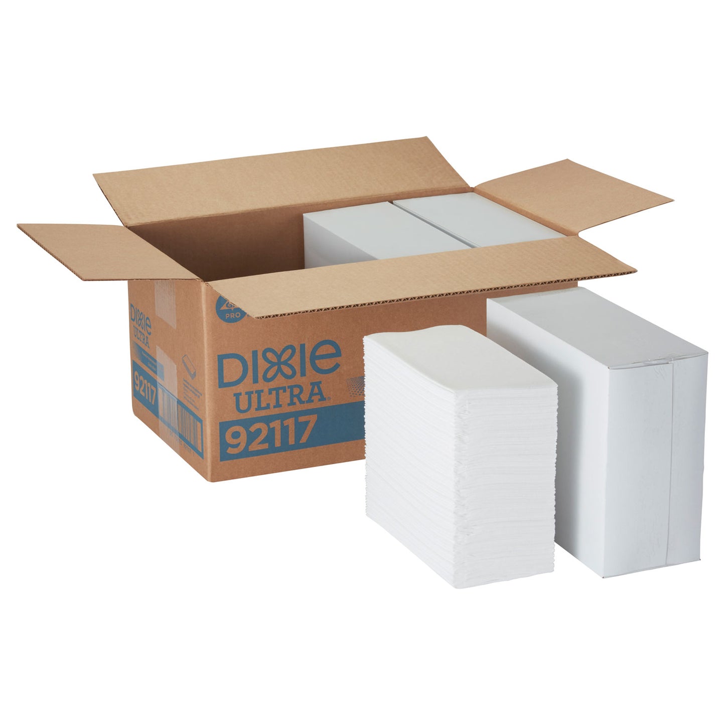 1/8-Fold Linen-Replacement Dinner Napkins, 2-Ply, 17 x 17, White Dixie Ultra