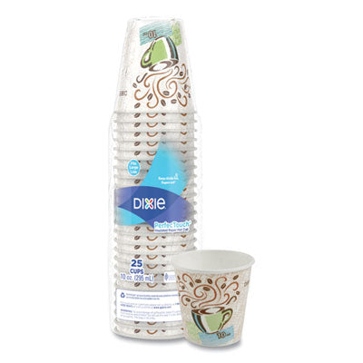 DXE5310DXPK Perfectouch Paper Hot Cups, 10 Oz, Coffee Haze Design, 25/pack