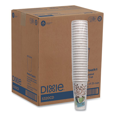 DXE5320CD Perfectouch Paper Hot Cups, 20 Oz, Coffee Haze Design, 25/sleeve, 20 Sleeves/carton