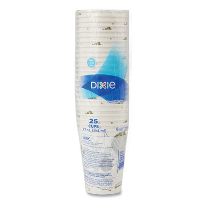DXE2342WSPK Pathways Paper Hot Cups, 12 oz, White/Brown, 25/Pack DIXIE FOOD SERVICE