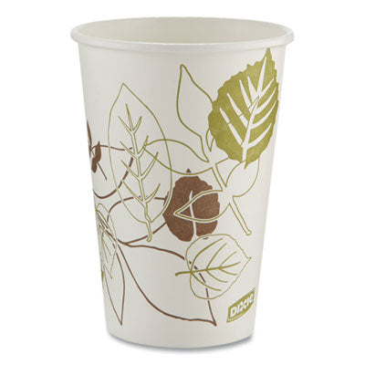 DXE2346PATH Pathways Paper Hot Cups, 16 oz, White/Brown, 50/Sleeve, 20 Sleeves/Carton