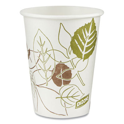 DXE2338WS Pathways Paper Hot Cups, 8 oz, White/Brown, 25/Bag, 20 Bags/Carton