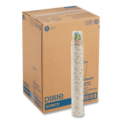 DXE5338CD Perfectouch Paper Hot Cups, 8 Oz, Coffee Haze Design, 50/sleeve, 20 Sleeves/carton DIXIE FOOD SERVICE