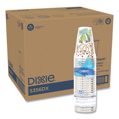 DXE5356DX PerfecTouch Paper Hot Cups, 16 oz, Coffee Haze Design, 25/Sleeve, 20 Sleeves/Carton DIXIE FOOD SERVICE