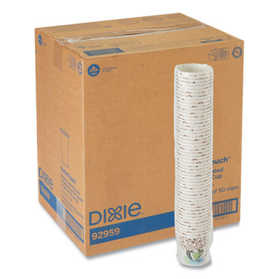 DXE92959 PerfecTouch Paper Hot Cups, 10 oz, Coffee Haze Design, 50/Sleeve, 20 Sleeves/Carton DIXIE FOOD SERVICE