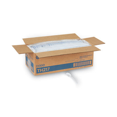 DXETH217 Plastic Cutlery, Heavyweight Spoon, White, 1,000/Carton