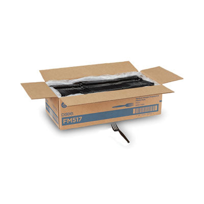 DXEFM517 Plastic Cutlery, Heavy Mediumweight Forks, Black, 1,000/carton DIXIE FOOD SERVICE