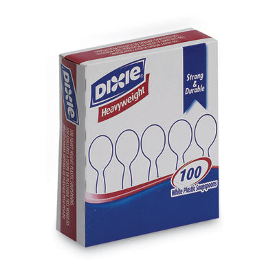 DXESH207 Plastic Cutlery, Heavyweight Soup Spoon, White, 100/Box DIXIE FOOD SERVICE
